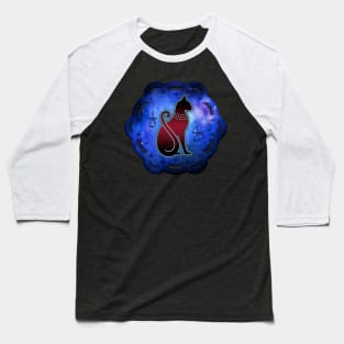 Cosmic Flower Of Life Egyptian Cat Magic Baseball T-Shirt